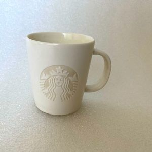 Starbucks 2014 Etched Siren Mermaid 3oz White Demitasse Espresso Cup